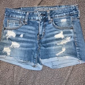 American Eagle Super Low Shortie Jean Shorts